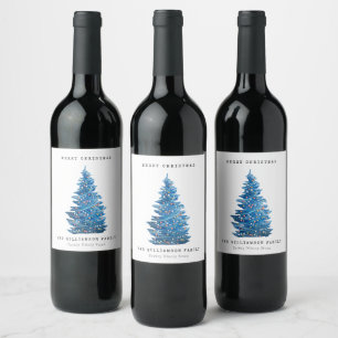 RÓTULO DE GARRAFA DE CERVEJA VINTAGEM HOLIDAY NATAL ÁRVORE DE NATAL