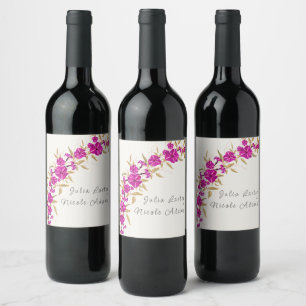 Rótulo De Garrafa De Cerveja Violeta Flor de Jardim de Trombeta Selvagem Casame