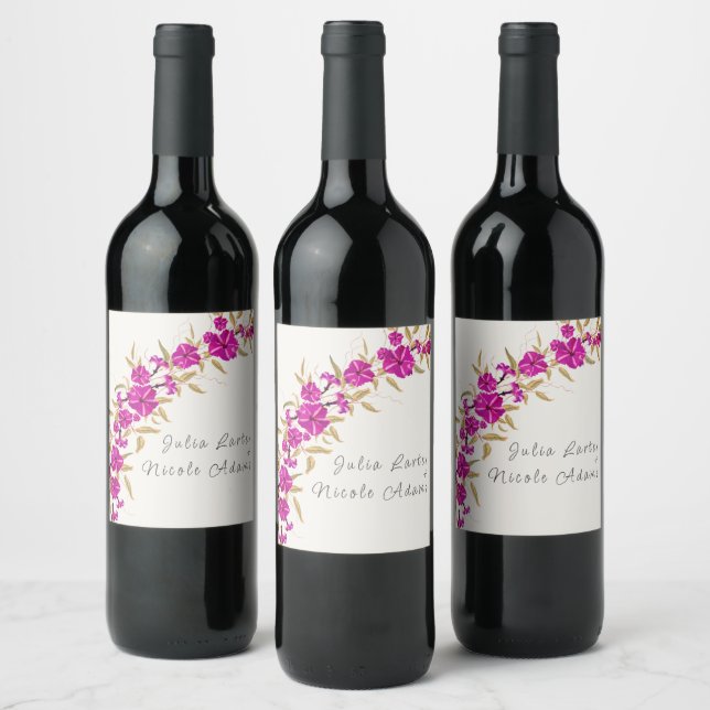 Rótulo De Garrafa De Cerveja Violeta Jardim Casamento Flor de Trombeta Selvagem (Garrafas)