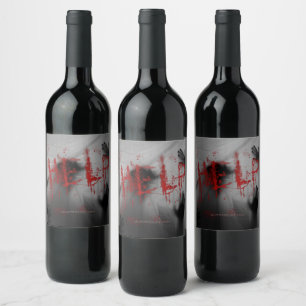 Rótulo De Garrafa De Cerveja visual denso de SlipperyJoe com tema de terror ass