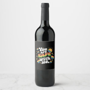 Rótulo De Garrafa De Cerveja Você está Seguro comigo LGBT Arco-íris Gay
