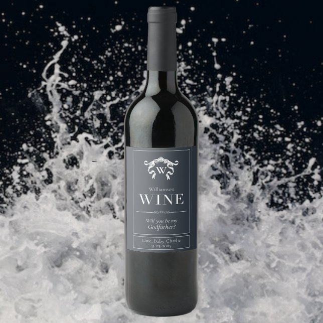 Rótulo De Garrafa De Cerveja Você Será Meu padrinho Elegante Monograma? (Criador carregado)