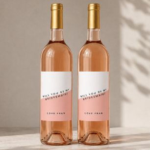 Rótulo De Garrafa De Cerveja Você será minha dama de Bridesmaid? Minimalist