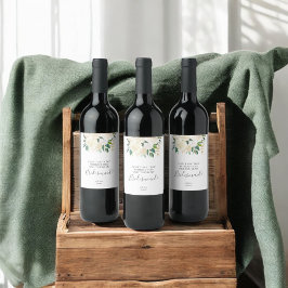 Rótulo De Garrafa De Cerveja Você Será Minha Meia-Coluna Greenery White Flowers