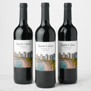 Rótulo De Garrafa De Cerveja Waikiki Wedding Favor Hawaii
