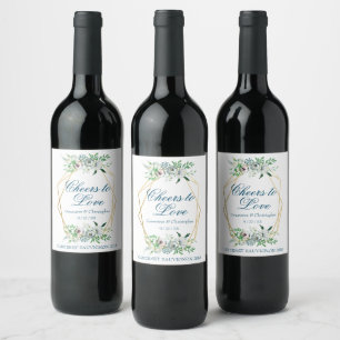 Rótulo De Garrafa De Cerveja Watercolor Boho Floral Weders Anima-Se