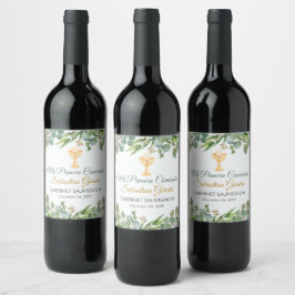 Rótulo De Garrafa De Cerveja Watercolor Greenery na Primeira Comunidade Espanho