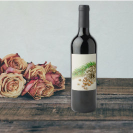 Rótulo De Garrafa De Cerveja Watercolor Pinõn Loucos Pinecone Novo México