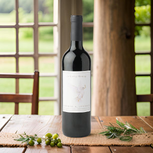 Rótulo De Garrafa De Cerveja Watercolor White Dove of Peace Funeral Memorial