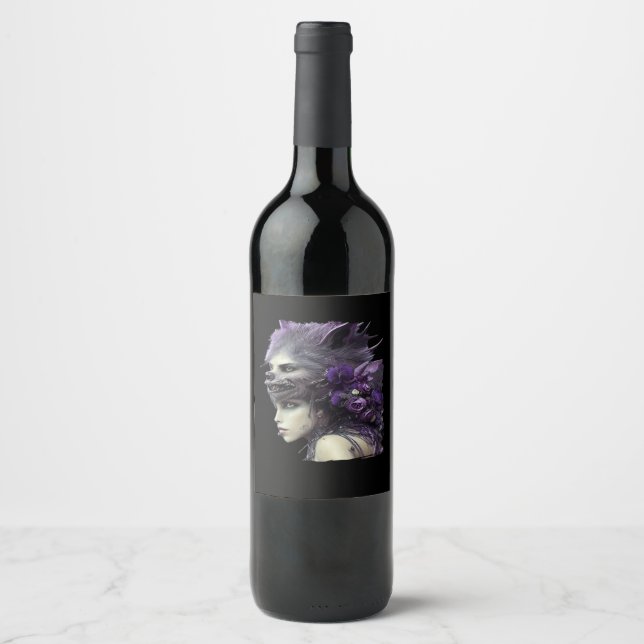Rótulo De Garrafa De Cerveja Whimsigoth Engraçado Design Para Halloween (Frente)