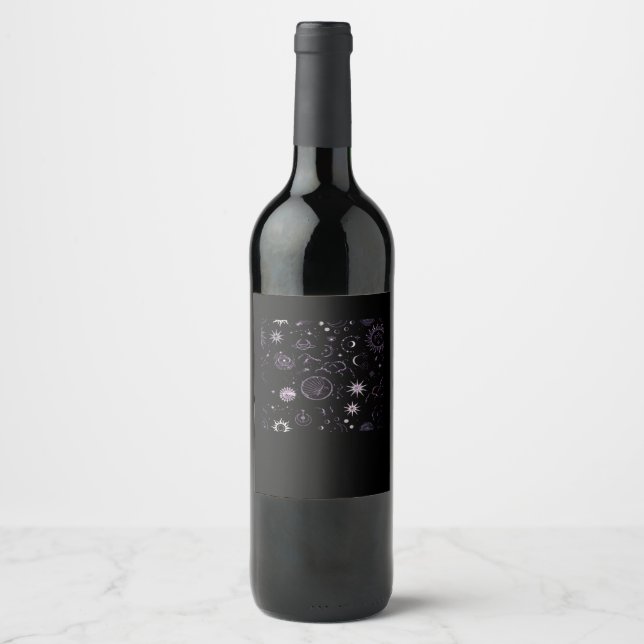 Rótulo De Garrafa De Cerveja Whimsigoth Sun Moon Witchy Classic (Frente)