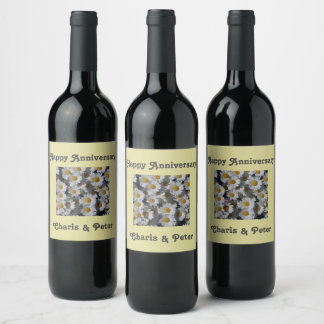 Rótulo De Garrafa De Cerveja White Daisies Devolve rótulo de vinho
