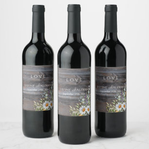 Rótulo De Garrafa De Cerveja White Daisy Wedding