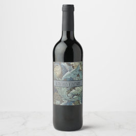 Rótulo De Garrafa De Cerveja William Morris Acanthus Sage Flor de Floral Botâni