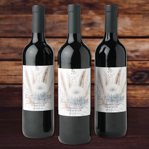 Rótulo De Garrafa De Cerveja Winter Boho Floral Wedding   Branca