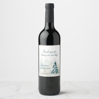 Rótulo De Garrafa De Cerveja Winter Pine Wedding
