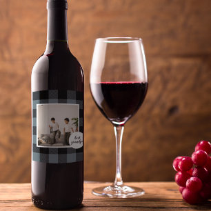 Rótulo De Garrafa De Cerveja Xadrez Azul E Preta - Melhor Presente Do Avô Com F