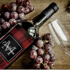 Rótulo De Garrafa De Cerveja Xadrez de Buffalo Vermelho | Pessoal Inicial | Pre