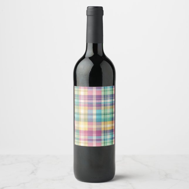 Rótulo De Garrafa De Cerveja xadrez/Páscoa pastel/tartã (Frente)