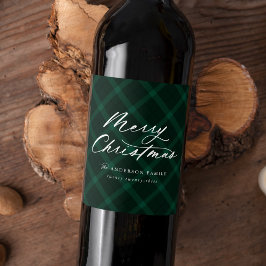 Rótulo De Garrafa De Cerveja Xadrez Verde Bruta Feliz Natal