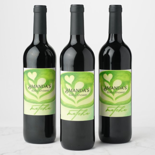 Rótulo De Garrafa De Cerveja Xícara de Matcha Verde  Chá de Bebê (Garrafas)
