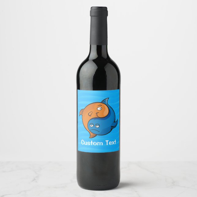 Rótulo De Garrafa De Cerveja Yin Yang Fish Cartoon (Frente)