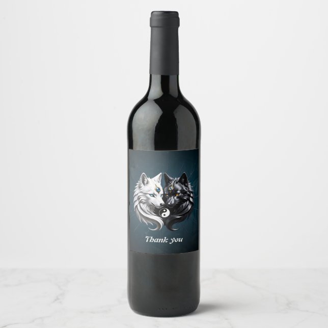 Rótulo De Garrafa De Cerveja Yin Yang Wolves. (Frente)
