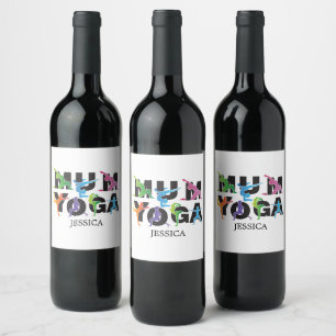 Rótulo De Garrafa De Cerveja Yoga Mãe Meditação Hobby Bonita Mãe