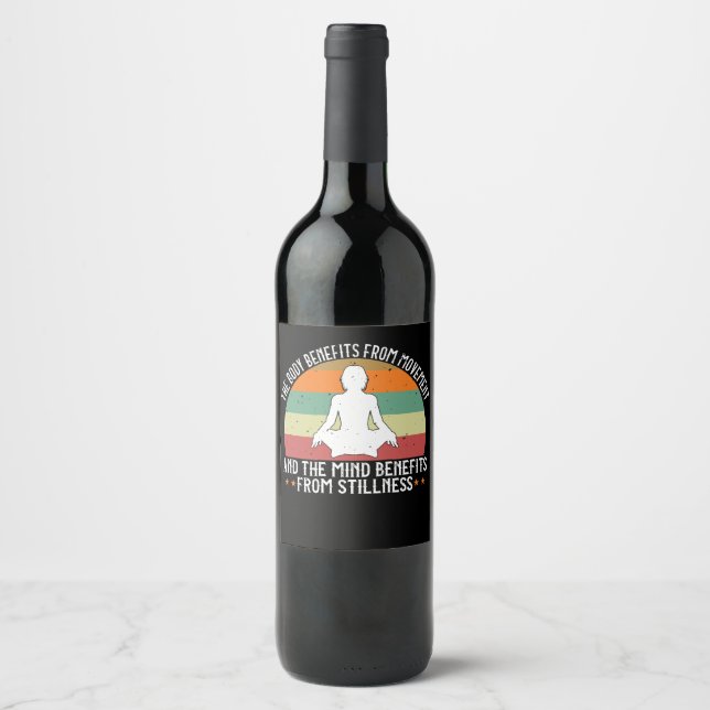 Rótulo De Garrafa De Cerveja Yoga - O Corpo Beneficia do Movimento (Frente)