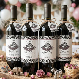 Rótulo De Garrafa De Cerveja Zebra Safari Baby Shower Little Wild One