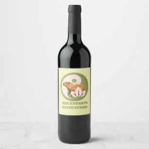 Rótulo De Garrafa De Cerveja Zen Rodents Nunca Stress Capybara