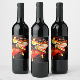 Rótulo De Garrafa De Cerveja Zhulong Dragão de Fogo