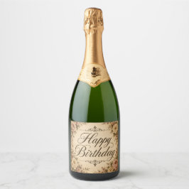 rótulo de garrafa de champanhe de aniversário com 