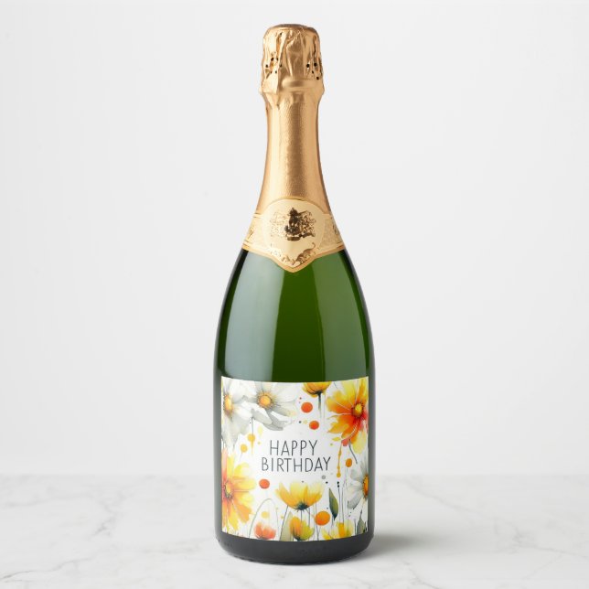 rótulo de garrafa de champanhe de aniversário de m (Frente)
