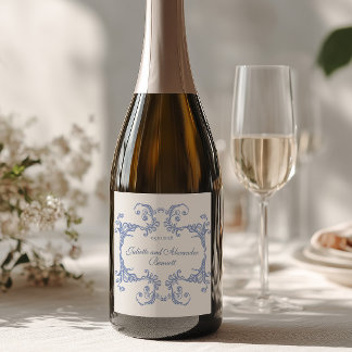 Rótulo de Garrafa de Champanhe de Casamento Barroc