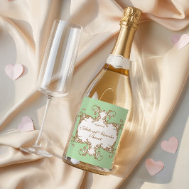 Rótulo de Garrafa de Champanhe de Casamento Barroc