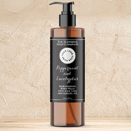 Rótulo de garrafa de cosméticos preto à prova d'ág