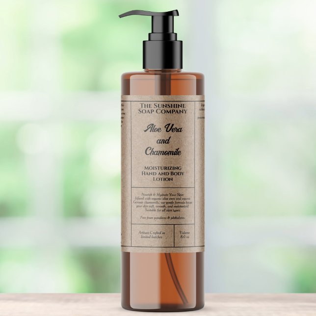 rótulo de garrafa de cosméticos rústicos Kraft 4 o (Criador carregado)