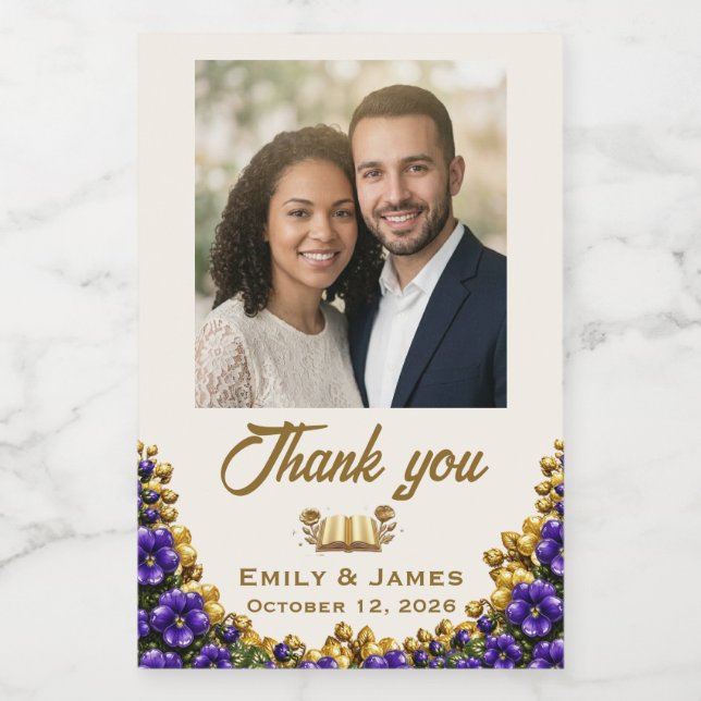 Rótulo de Garrafa de Foto de Casamento Illinois Vi (Rótulo Único)