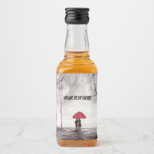 Rótulo de garrafa de licor de casal de guarda-chu