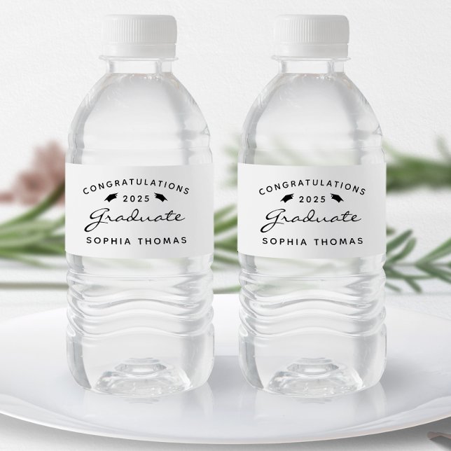 Rótulo De Garrafa De Vinho 2026 Branco Tampo Cap Graduação (Criador carregado)