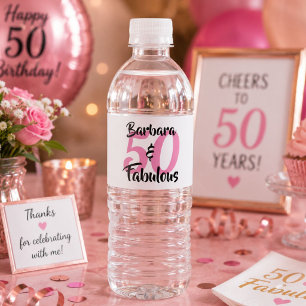 Rótulo De Garrafa De Vinho 50 e Fabuloso Festa de Aniversário Personalizada