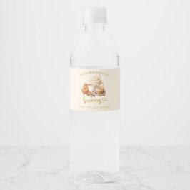 Rótulo De Garrafa De Vinho A Outono Abóbora Está Preparando Café Chá de Bebê