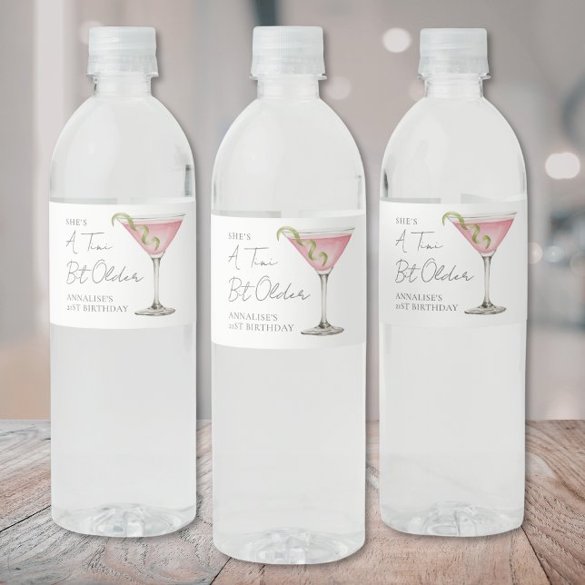 Rótulo De Garrafa De Vinho A Tini Bit Older Martini Birthday (A Tini Bit Older Martini Birthday Water Bottle Label)