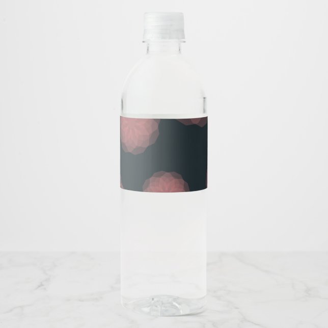 Rótulo De Garrafa De Vinho Abstração de flores rosa, geométrica, legal, de te (Frente)