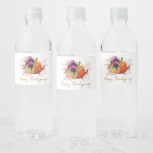 Rótulo De Garrafa De Vinho Ação de Graças Floral da Borgonha