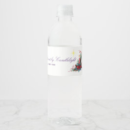 Rótulo De Garrafa De Vinho Advent Candlelight Women Ministry Christmas Wreath