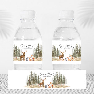 Rótulo De Garrafa De Vinho Adventure Begin Woodland Animal Chá de fraldas