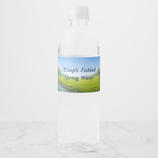Rótulo De Garrafa De Vinho Água de Fonte Fabulosa da Aesop (Frente)