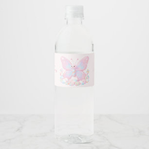 Rótulo De Garrafa De Vinho Água para Chá de Bebê Menina Borboleta Morango Ros